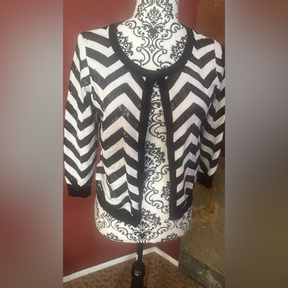 Black and White Chevron Cardigan